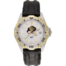 Colorado Buffaloes Mens All Star Watch with Black Leather Band ...