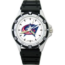 Columbus Blue Jackets Option Watch with Rubber Strap LogoArt