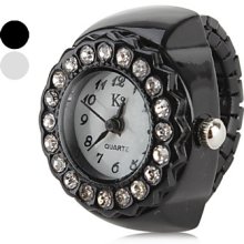 Crystal Women's Star Style Alloy Analog Quartz Ring Watch (Assorted Colors)