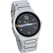 CURREN 8049 Round Dial Steel Band Men's Wrist Watch with Calendar (Black)