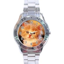 Cute Cats Lovers Stainless Steel Analogue Menâ€™s Watch Fashion Hot