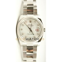 Datejust 116234 Steel Oyster Band Fluted Bezel MOP Diamond Dial