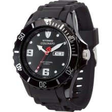 Detomaso Colorato X-Large Men's Quartz Watch With Black Dial Analogue Display And Black Silicone Strap Dt2029-A