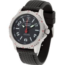 Detomaso Men's Quartz Watch Roma Titanium Schwarz Silikon Dt1038-H With Rubber Strap