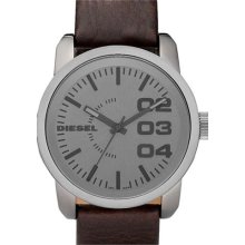 Diesel Advanced Dz1467 Bold Numbers Men's Leather Watch 2 Years Warranty
