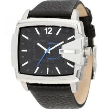 Diesel Analog Black Dial Blue Accented Leather Mens Watch