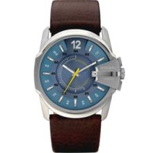 Diesel Brown Men's Analog Round Blue Dial and Brown Leather Strap Watch
