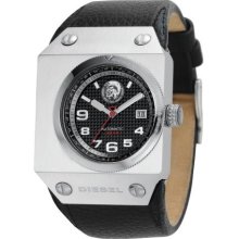 Diesel Dz9018 Gents Black Label Automatic Black Leather Strap Watch