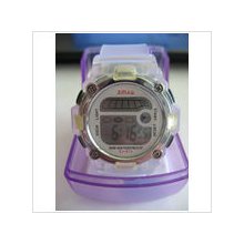 Digital watch with light, date display and alarm clock clear transparent band