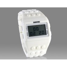 digital watches for kids Unisex LCD Screen Digital Watch (White)