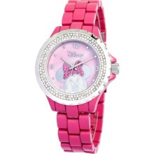 Disney By Ewatchfactory Minnie Mouse Enamel Sparkle Women's Quartz Watch With Pink Dial Analogue Display And Pink Bracelet 56270-1C