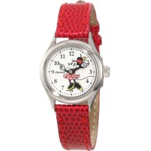 Disney Classic By Ingersoll Ladies Watch 25566 With Minnie Mouse Dial And Red Strap