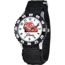 Disney Kid's Black Cars Time Teacher Watch