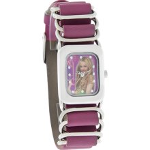 Disney Ladies Hannah Montana Pink Leather Band Quartz Watch