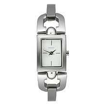 DKNY Steel Bangle D-Link Brushed Silver Dial Women's watch #NY8127