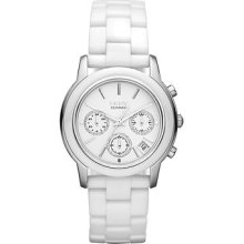 DKNY White Ceramic Round Chrono Bracelet White Dial Women's watch #NY8313