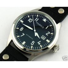 E120,parnis Luxury Black Dial White Number 47mm Automatic Watch