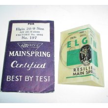 Elgin Pocket Watch 20/0 Size Mainspring - - Factory Number 5015 - -