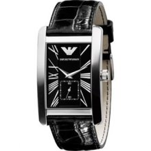 Emporio Armani Men's AR0143 Classic Black Leather Band Watch