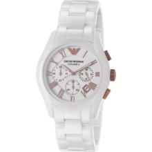 Emporio Armani Women s Quartz Chronograph White Ceramic Bracelet Watch