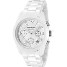 Emporio Armani Women's Ceramica Chronograph White Ceramic