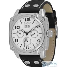 Engelhardt Army Watches, White Military Automatik Watch, Square Case, Ã˜45mm,