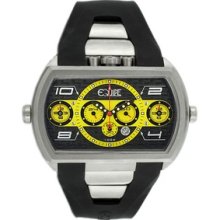 Equipe Dash XXL Men's Watch with Silver Case and Black / Yellow Dial