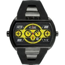 Equipe Dash XXL Men's Watch with Black Case and Black / Yellow Dial
