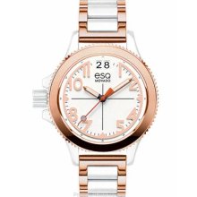 ESQ by Movado Fusion White Composite & Rose Gold Stainless Steel Interchangeabl?e Strap Ladies Watch 07101403