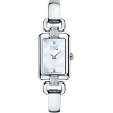 Esq By Movado Women's 07101351 Kali Diamond Mother Of Pearl Rectangle Dial Watch