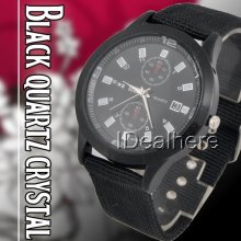 Fashion Cloth Band Stylish Big Quartz Crystal Wrist Watch Gift Unisex