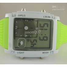 Fashion New With Light Alarm Rectangle Dual Display Digital Mix Colo