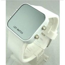 Fashion Silicone Digital Led Sports Bracelet Wrist Watch White