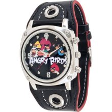 Fashion Watches Angry Bird Black Dial Multi Bird Wide Strap Watch