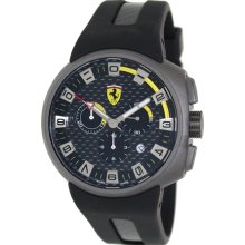 Ferrari Men's FE-10-GUN-CG/FC-FC Black Rubber Swiss Chronograph Watch with Black Dial