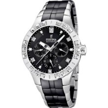 Festina Ladies Quartz Watch With Black Dial Analogue Display And Multicolour Stainless Steel Bracelet F16558/2