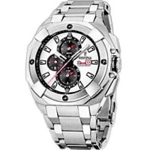 Festina Mens Chronograph Stainless Watch - Silver Bracelet - White Dial - F16351-A