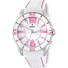 Festina Unisex Fashion F16492/3 White Rubber Quartz Watch with White Dial