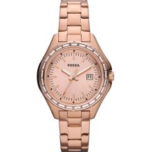 Fossil Dylan Mini Salmon Dial Rose Gold-tone Ladies Watch AM4398