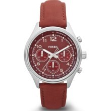 Fossil Flight Chronograph Leather Watch Red - CH2833