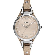 Fossil Georgia Sand Leather-Strap Watch