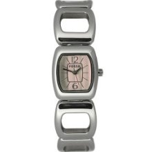 Fossil Ladies Es2274 Pink Dial Dress Silver Watch Freet