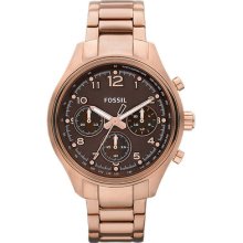 Fossil Men's 'flight' Rose Goldtone Steel Chronograph Watch