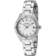 Fossil Women's Stella Mini Aluminum Silver Dial Watch Es2901