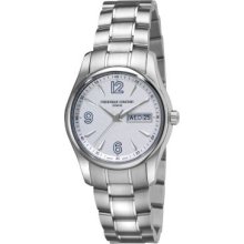 Frederique Constant Men's Junior Swiss Quartz White Dial Stainless Steel Bracelet Watch