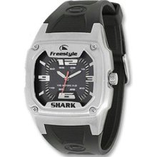 Freestyle Unisex Classic Shark Stainless Analog Watch - Black Rubber Strap - Black Dial - FS81281