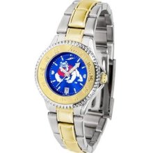 Fresno State Bulldogs Ladies Stainless Steel and Gold Tone Watch