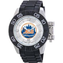 Game Time Black Mlb-Bea-Nym Men'S Mlb-Bea-Nym Beast New York Mets Round Analog Watch