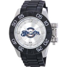 Game Time Black Mlb-Bea-Mil Men'S Mlb-Bea-Mil Beast Milwaukee Brewers Round Analog Watch