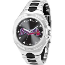 Game Time Watch, Mens Atlanta Braves Black Rubber and Stainless Steel